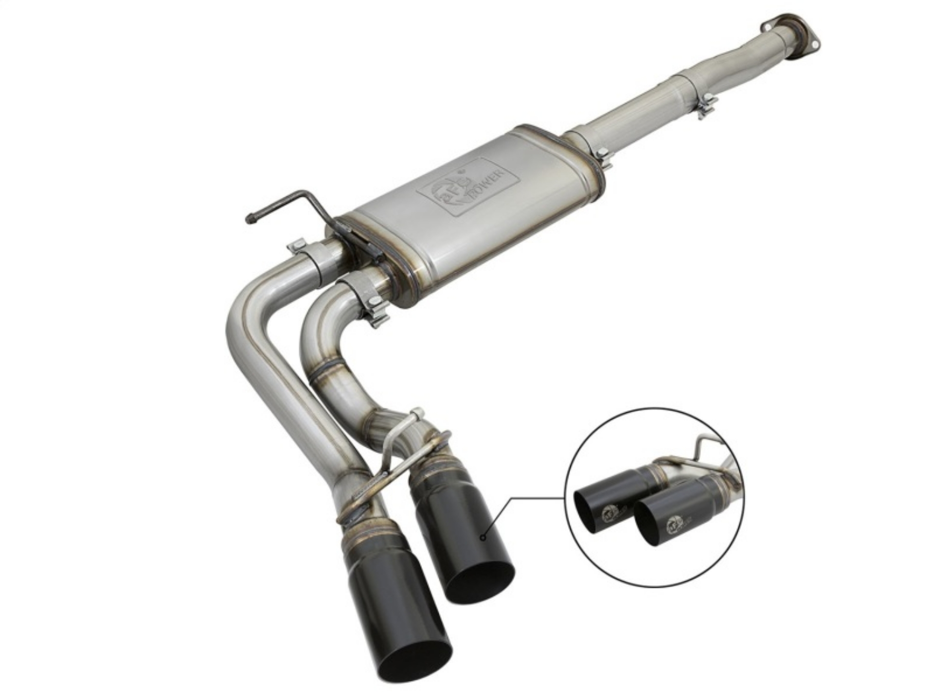 Picture of aFe Power Rebel Series 3in 409SS Cat-Back Exhaust w- Black Tips 05-15 Toyota Tacoma V6-4-0L