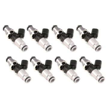 Picture of Injector Dynamics - 1050cc Injectors 60mm Length 14mm Grey Adaptor Top - Blue Bottom Adap Set of 8