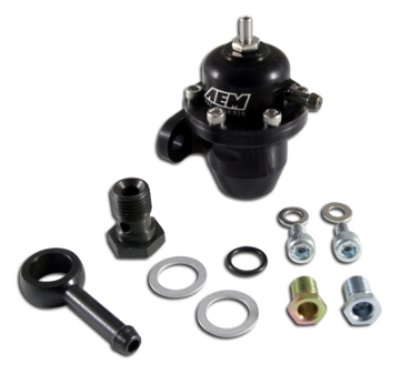 Picture of AEM 86-93 Acura - 95-98 TL - 88-91 Civic-CRX - 92-01 Prelude Black Adjustable Fuel Pressure Regulato