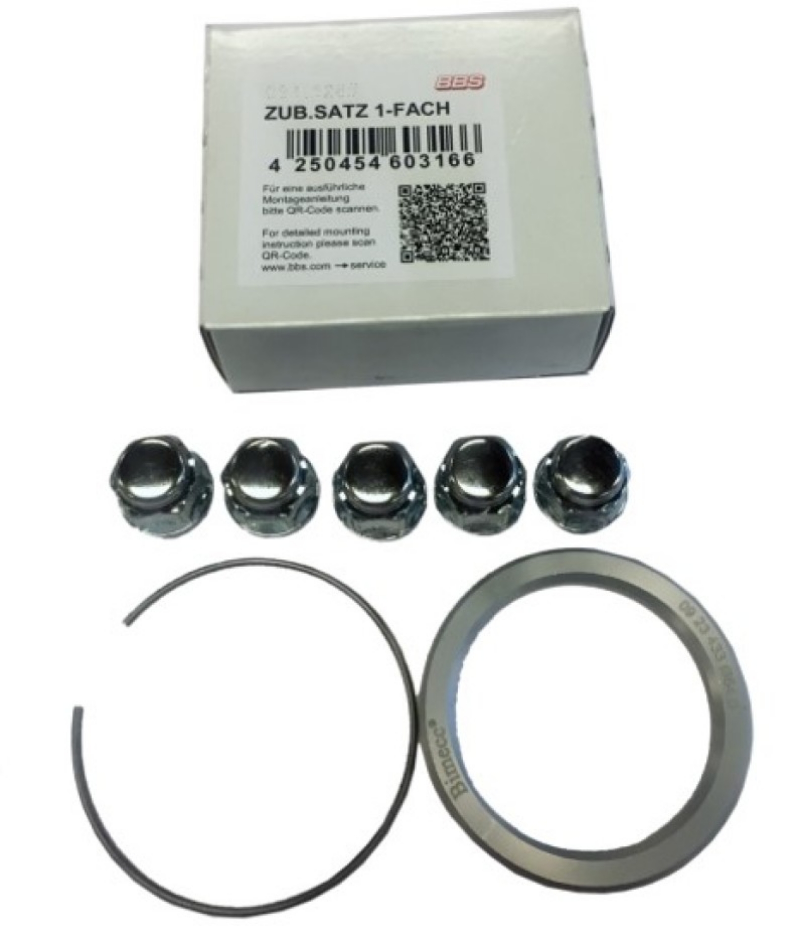 Picture of BBS PFS KIT - Tesla Model S - Includes 82mm OD - 64-1mm ID Ring - 82mm Clip - Lug Nuts