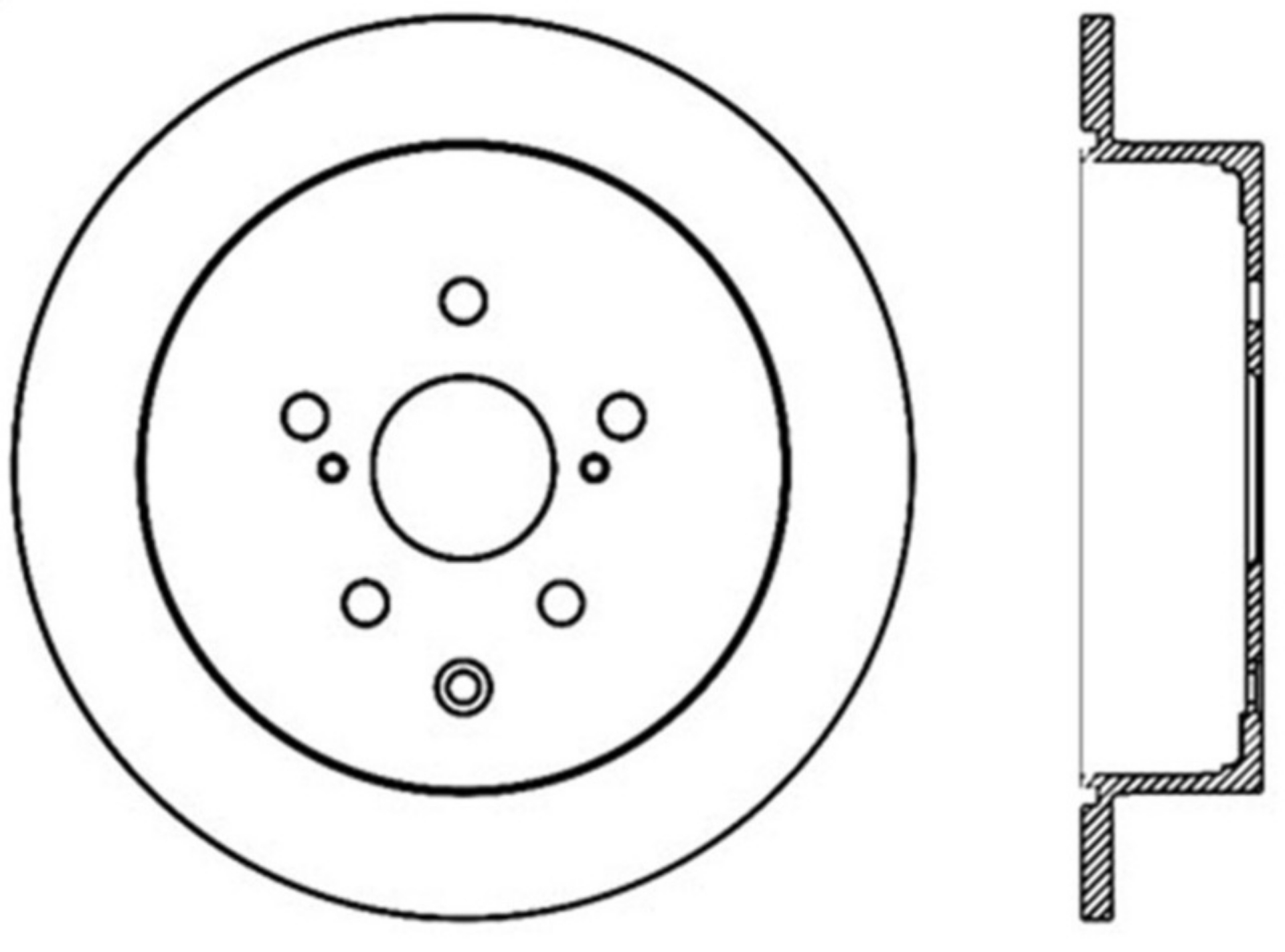 Picture of StopTech 14-16 Toyota Highlander Sport Drilled Rear Passenger Side Brake Rotor