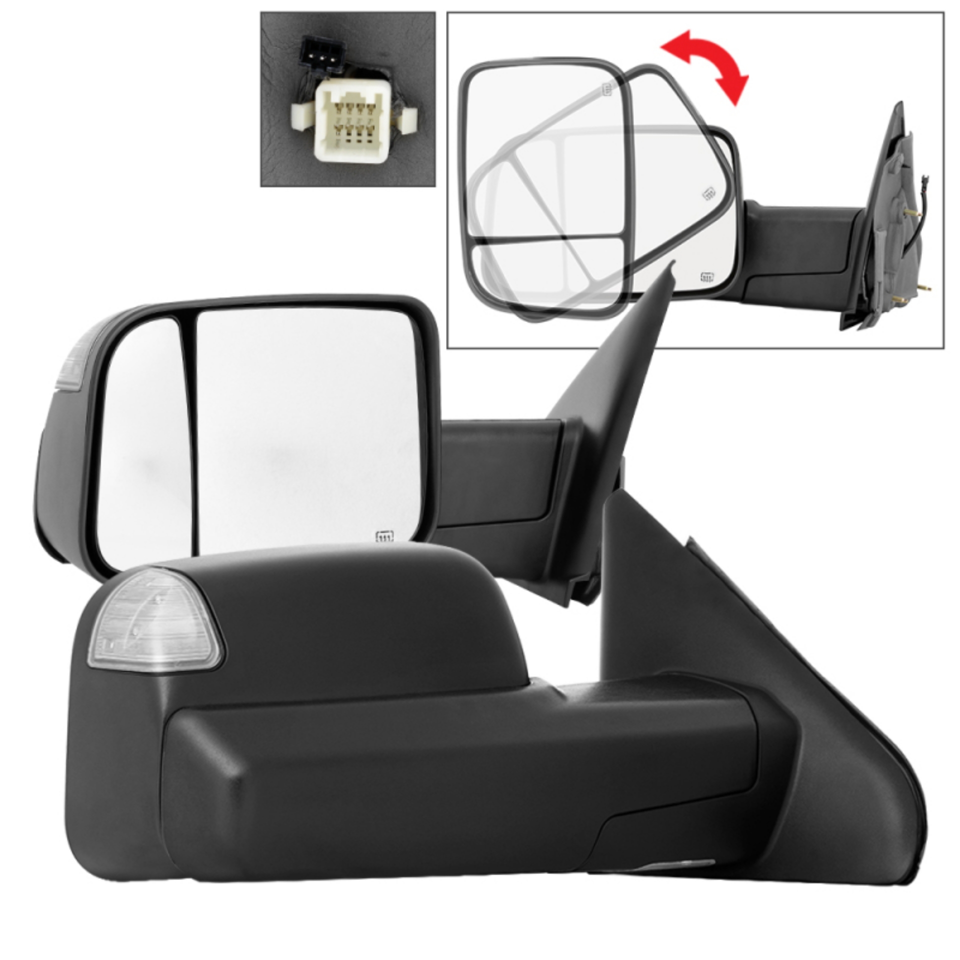 Picture of xTune Dodge Ram 02-09 G2 Manual Extendable - Power Heated Mirror - MIR-DRAM02S-G2-PW-SET