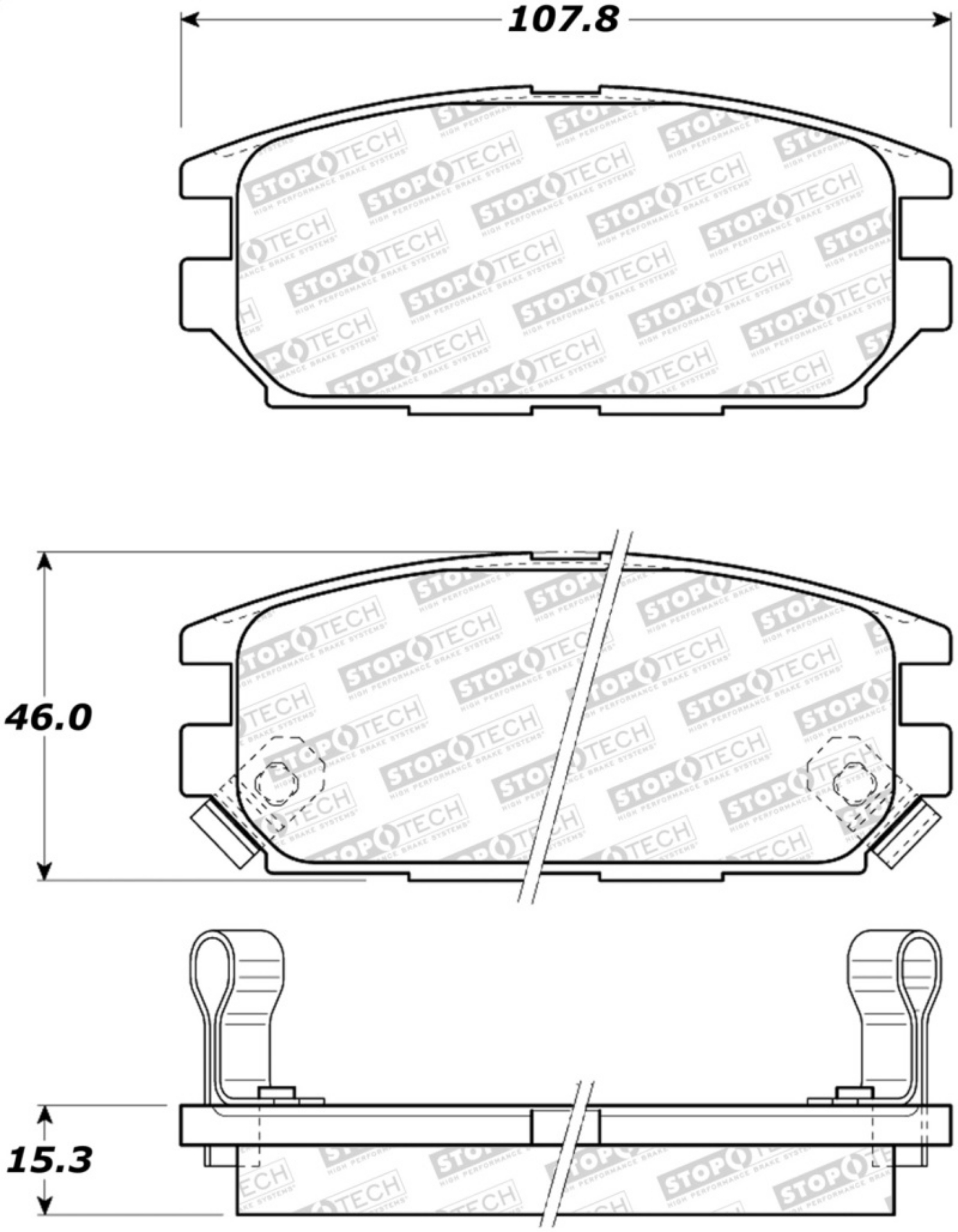 Picture of StopTech 91-93 Mitsubishi 3000GT Street Performance Rear Brake Pads