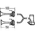 Picture of Hella Twin Trumpet Horn Kit 12V 240W 795-800Hz 118dB