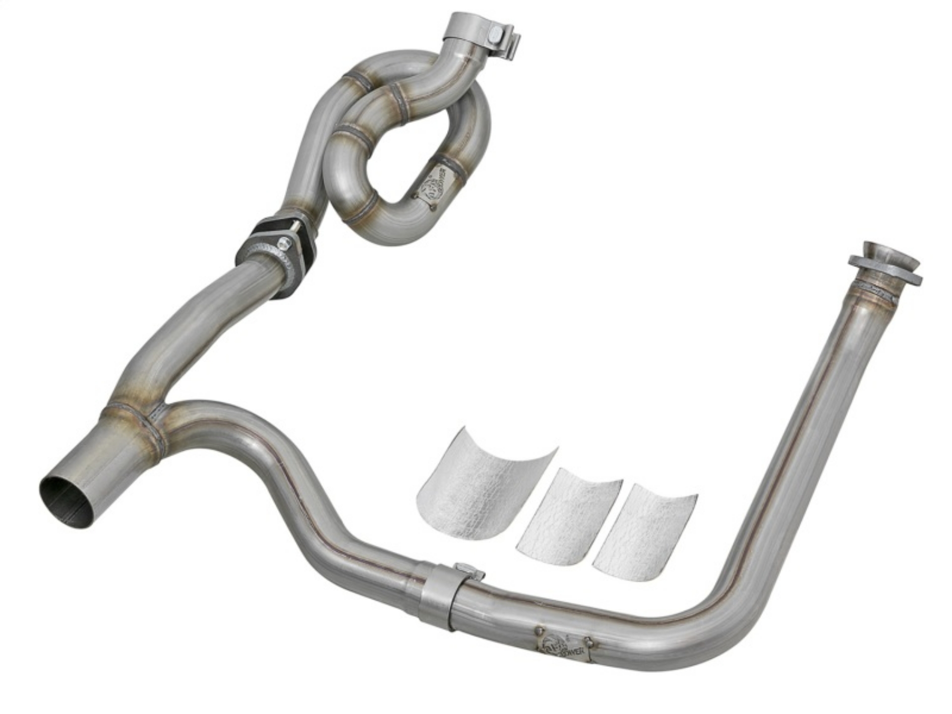 Picture of aFe POWER Twisted Steel Y-Pipe w- Loop Relocation Pipe 12-18 Jeep Wrangler JK V6 3-6L