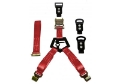 Picture of N-Fab Bed Mounted Rapid Tire Strap Universal - Gloss Black - Red Strap