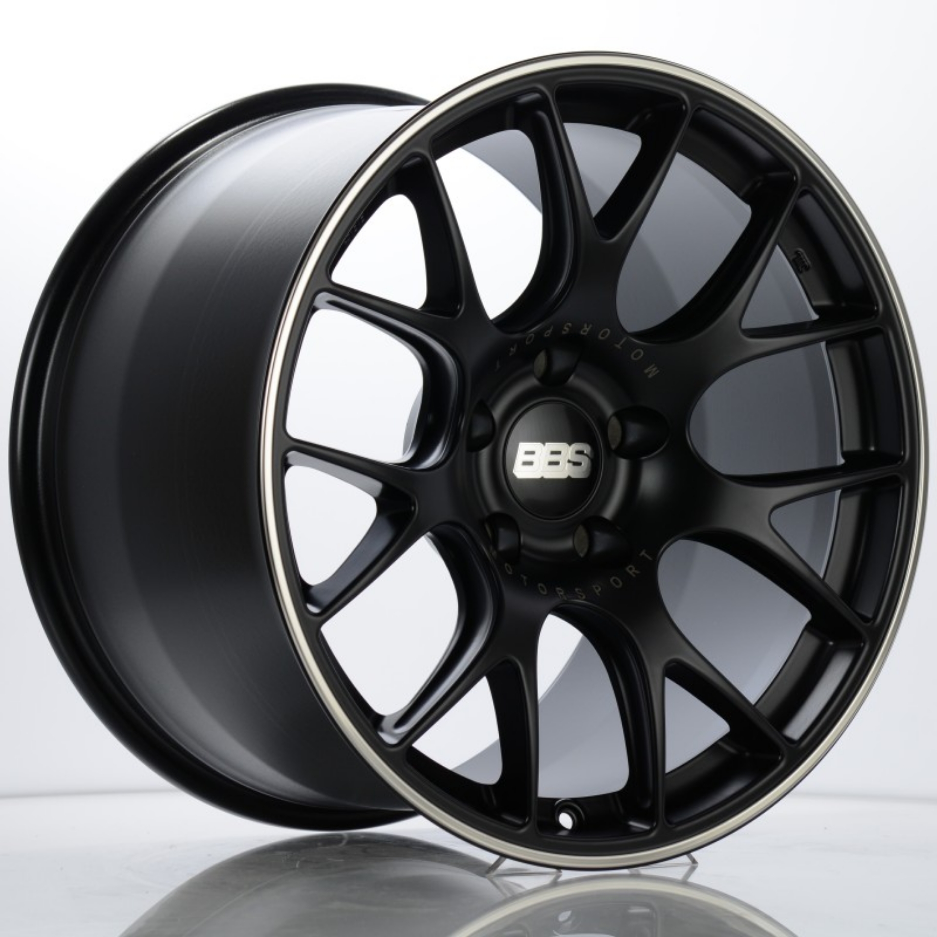 Picture of BBS CH-R 19x12 5x130 ET45 CB71-6 Satin Black Polished Rim Protector Wheel w- Motorsport Etching