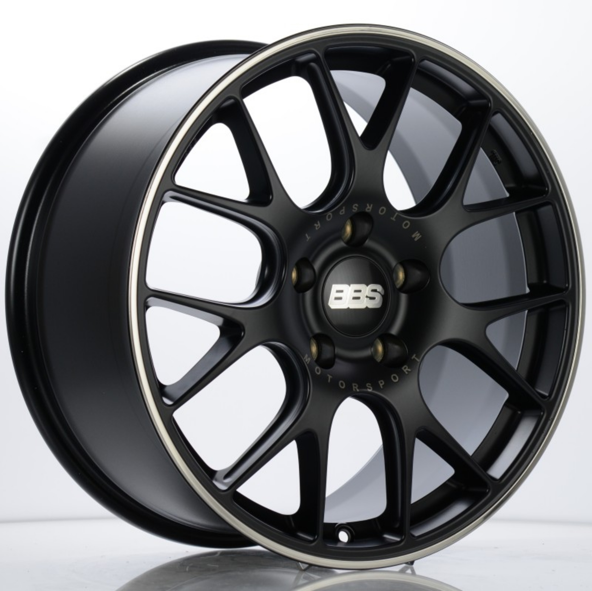 Picture of BBS CH-R 19x8-5 5x130 ET51 CB71-6 Satin Black Polished Rim Protector Wheel w- Motorsport Etching