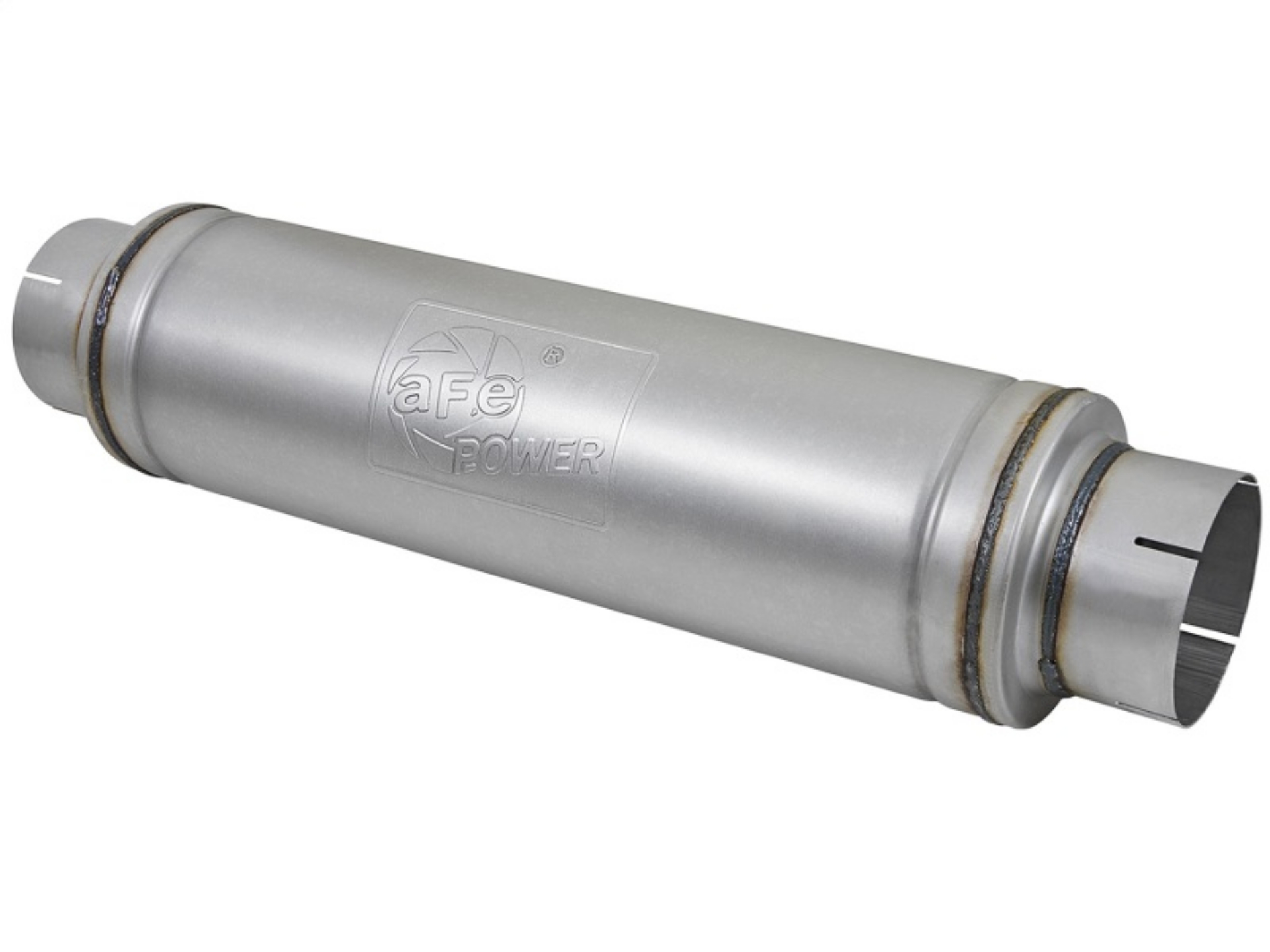 Picture of aFe ATLAS Aluminized Steel Muffler 5in Center-Center 24in L x 7in Diameter - Round Body