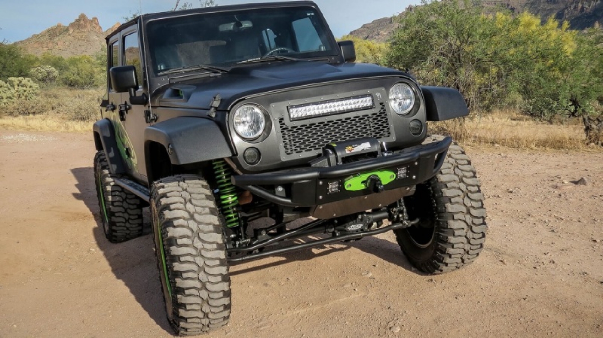 Picture of Addictive Desert Designs 07-18 Jeep Wrangler JK Venom Front Bumper w- Winch Mount