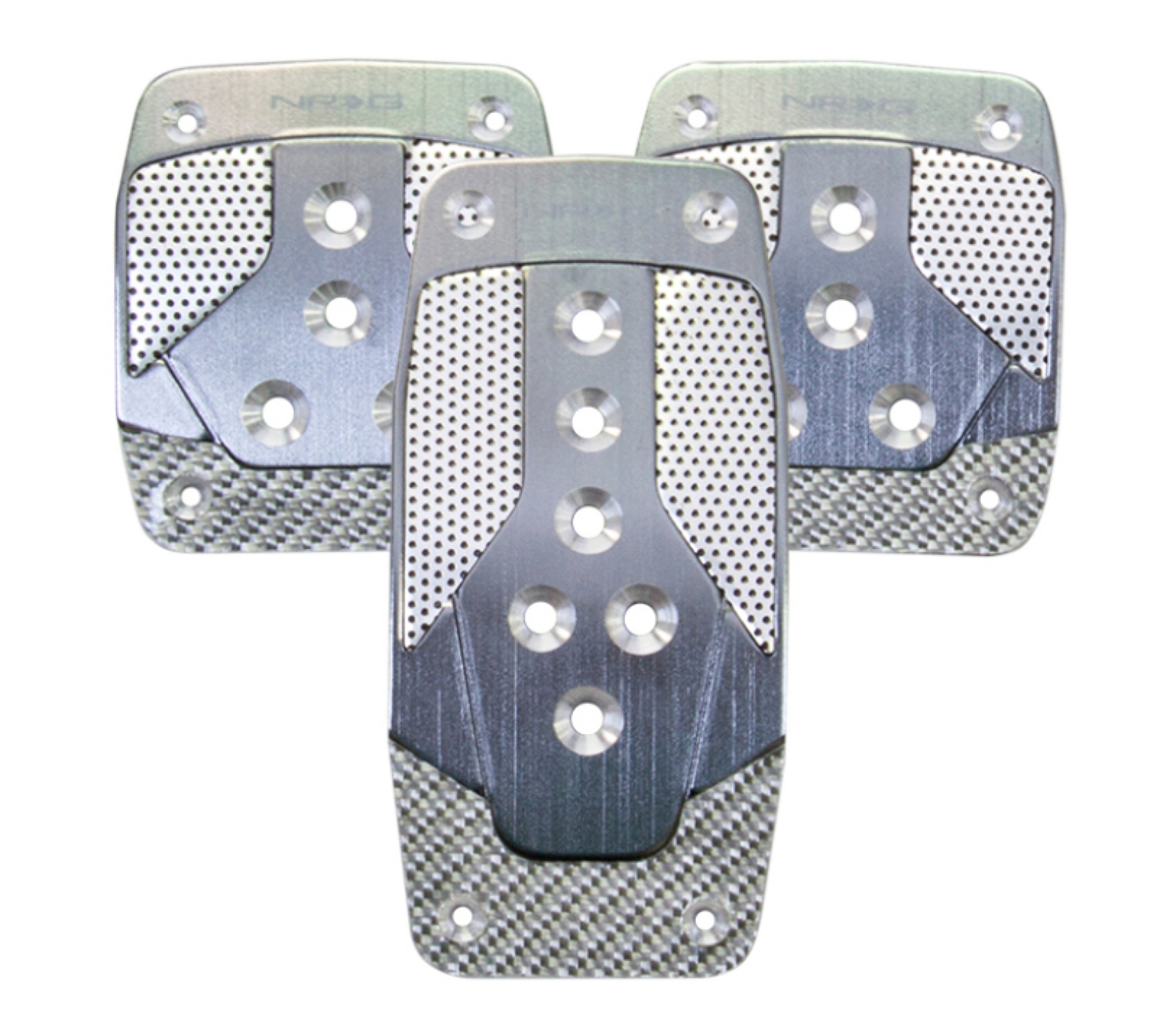 Picture of NRG Aluminum Sport Pedal M-T - Gunmetal w-Silver Carbon