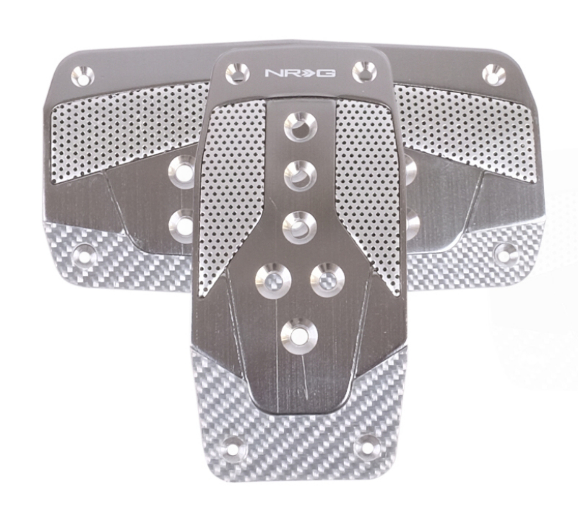 Picture of NRG Aluminum Sport Pedal A-T - Gunmetal w-Silver Carbon