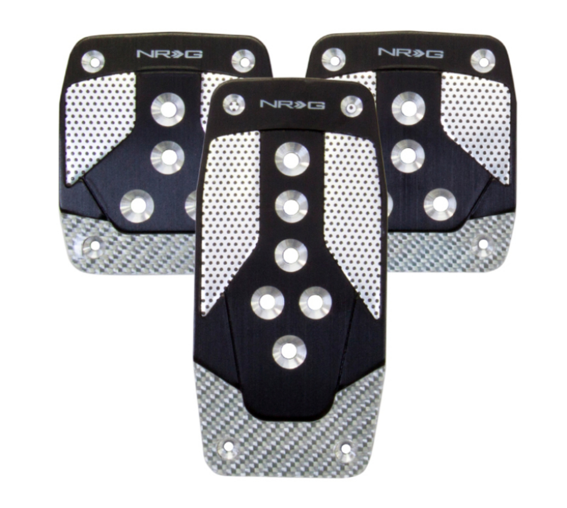 Picture of NRG Aluminum Sport Pedal M-T - Black w-Silver Carbon