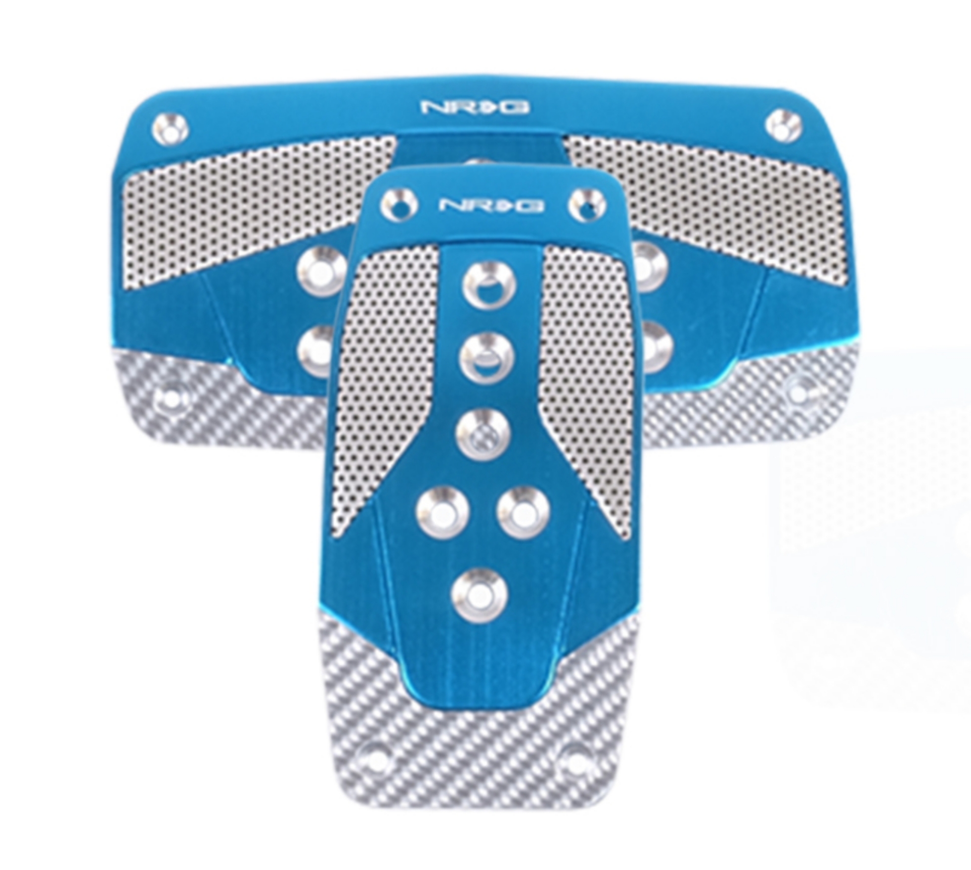 Picture of NRG Aluminum Sport Pedal A-T - Blue w-Silver Carbon