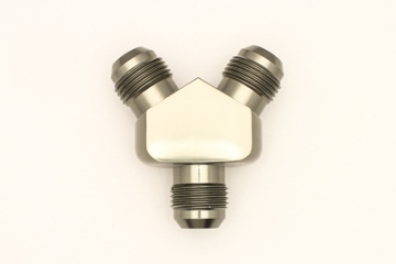 Picture of DeatschWerks 10AN Male Flare + 10AN Male Flare To 10AN Male Flare Y-Block Fitting