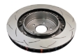 Picture of DBA 09+ Nissan GTR R-35 Rear Slotted 5000 Series 2 Piece Rotor Assembled w- Black Hat