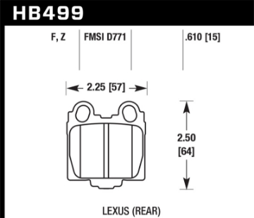 Picture of Hawk 00-05 Lexus IS300 HPS Street Rear Brake Pads