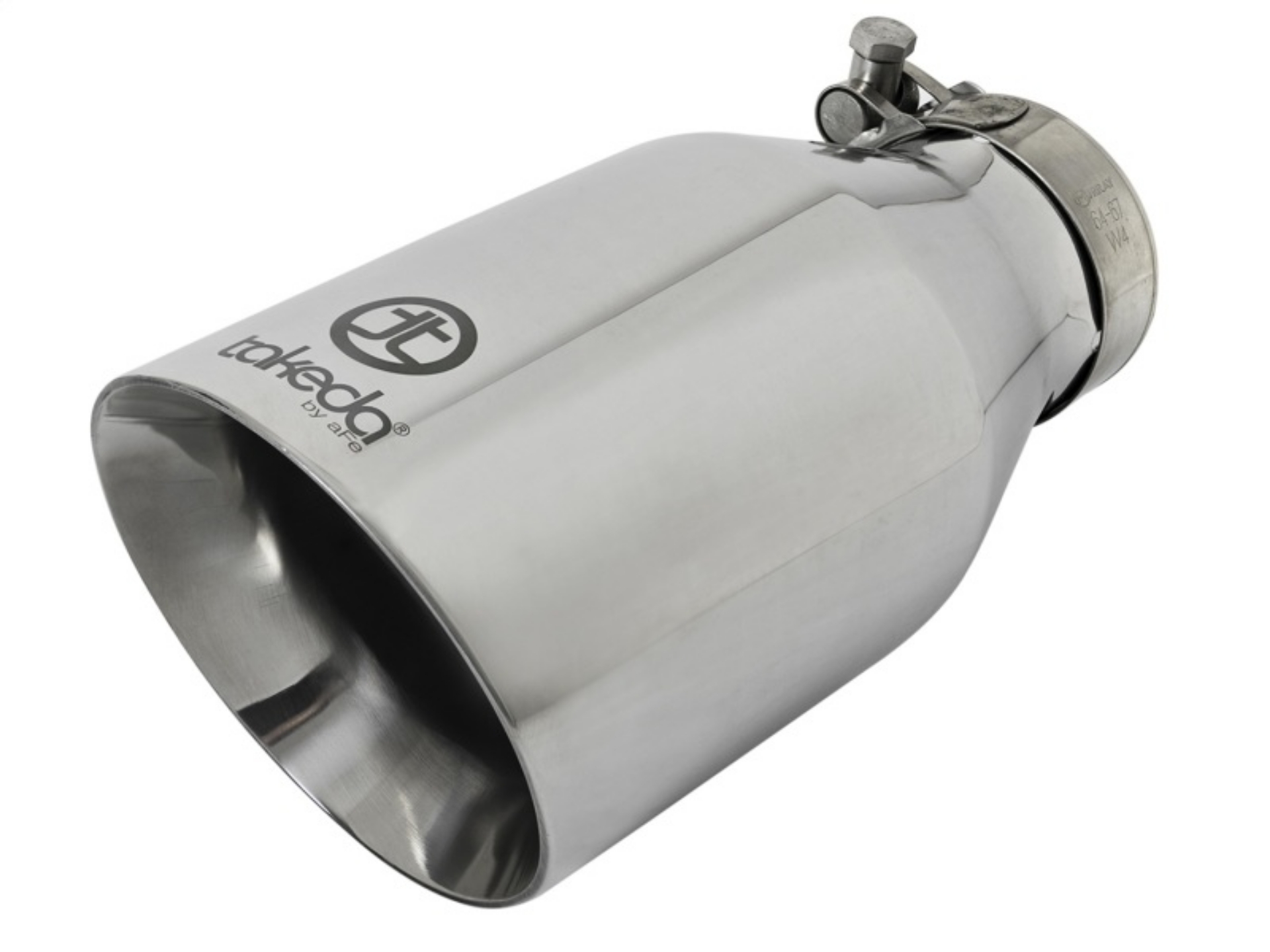 Picture of aFe Takeda 304 Stainless Steel Clamp-On Exhaust Tip 2-5in- Inlet - 4-5in- Outlet - 9in- L - Polished