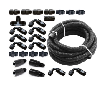 Picture of Torque Solution Braided Fuel Line Kit for -6 Aeromotive FPR & Flex Fuel Kit - 02-14 Subaru WRX