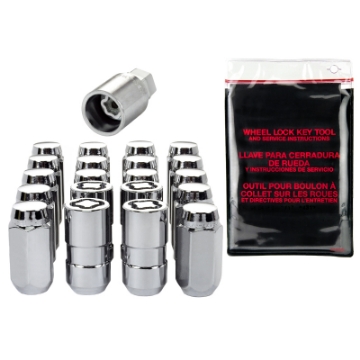 Picture of McGard 5 Lug Hex Install Kit w-Locks Cone Seat Nut M14X1-5 - 22mm Hex - 1-635in- Length - Chrome