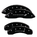 Picture of MGP 4 Caliper Covers Engraved Front & Rear 11-18 Dodge Durango Black Finish Silver Dodge II Logo