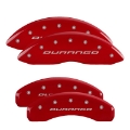 Picture of MGP 4 Caliper Covers Engraved Front & Rear 11-18 Dodge Durango Red Finish Silver Durango Logo