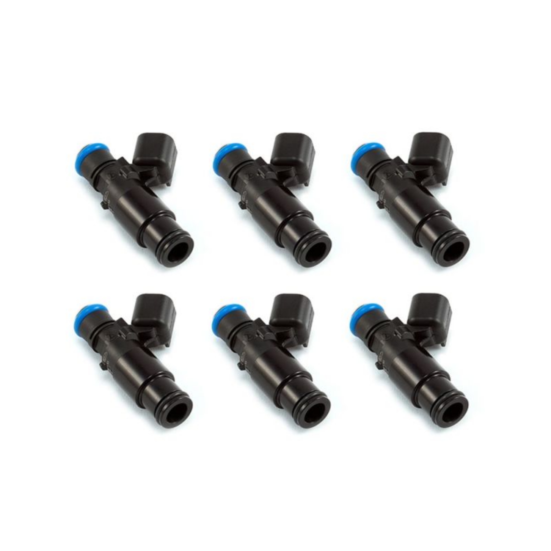 Picture of Injector Dynamics 1700cc Injectors - 48mm Length - 14mm Top - 14mm Black Bottom Adaptor Set of 6