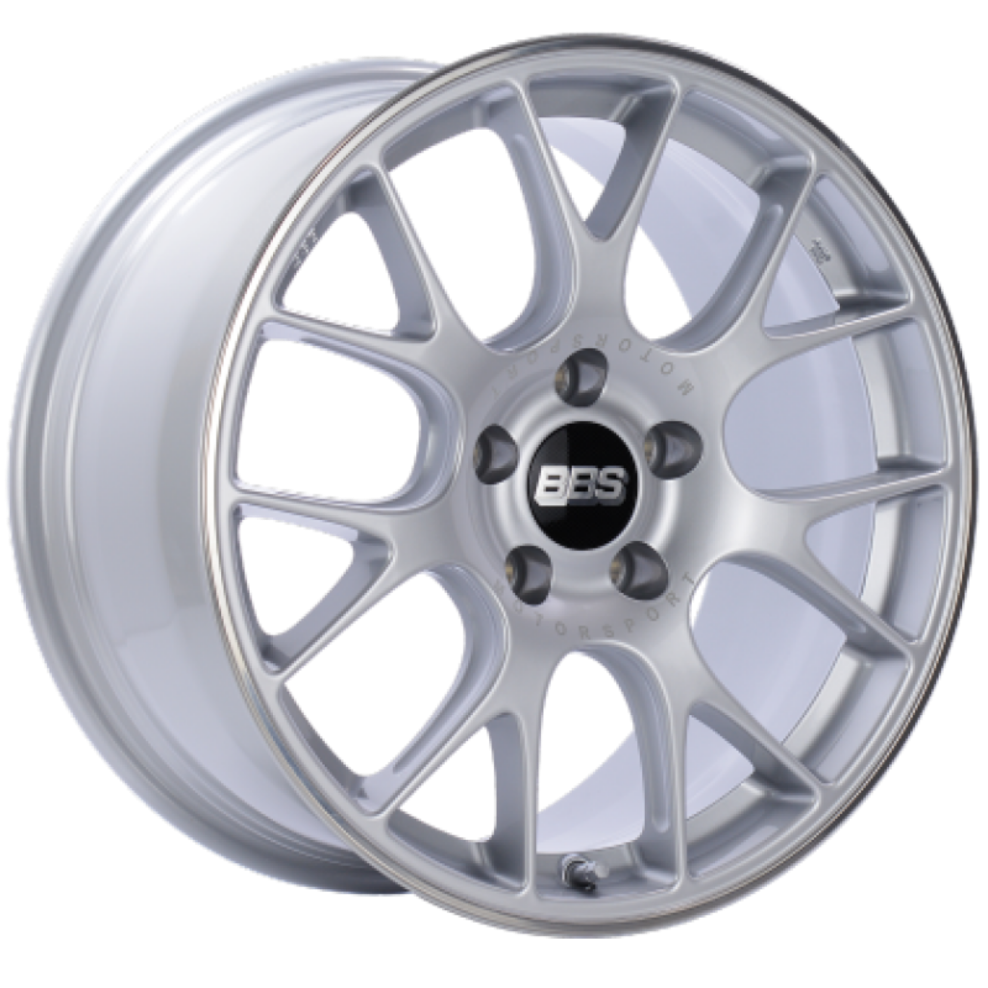 Picture of BBS CH-R 19x8-5 5x130 ET51 CB71-6 Brilliant Silver Polished Rim Protector Wheel w-Motorsport Etching