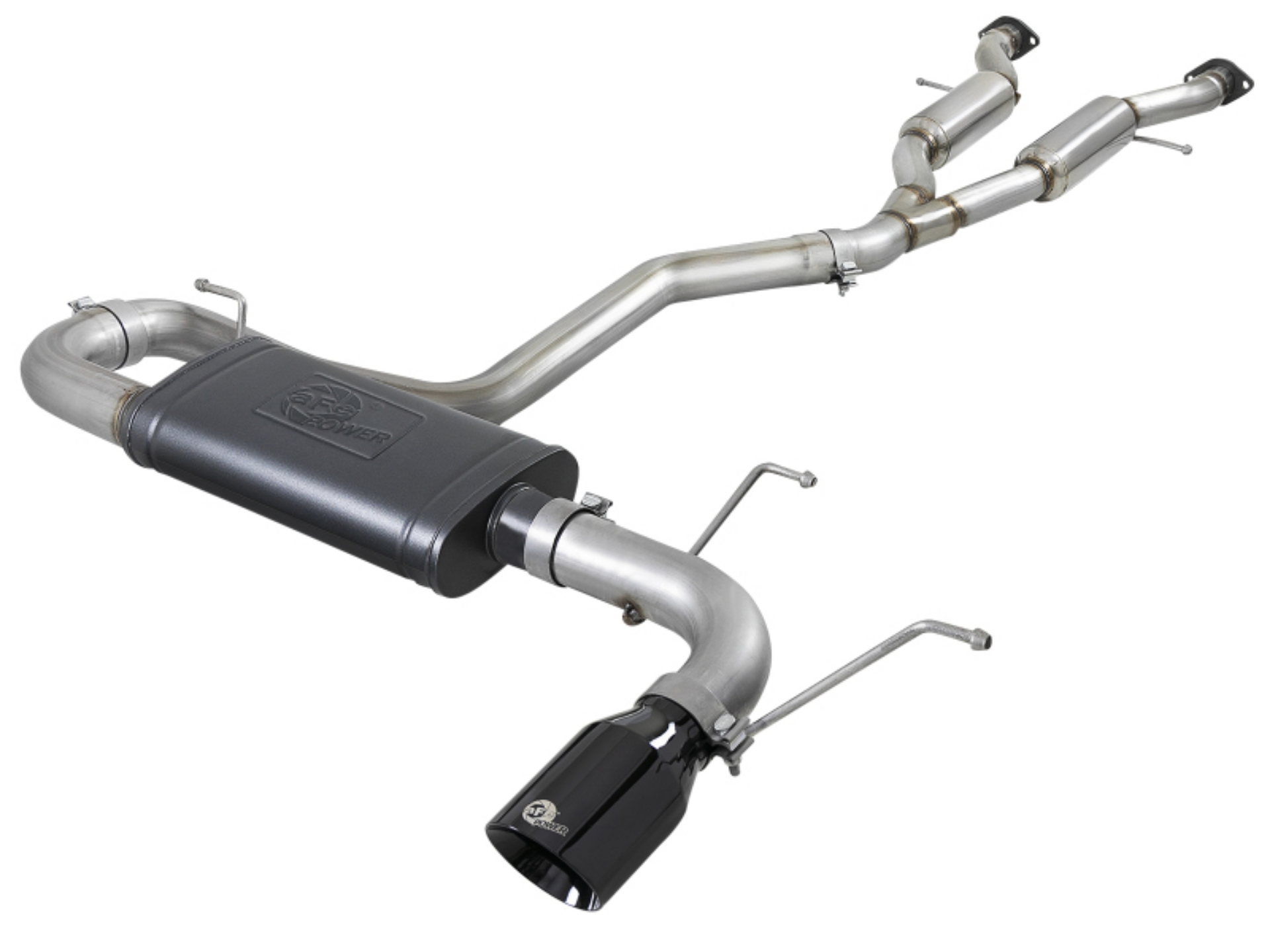 Picture of aFe Large Bore HD 3in 304 SS Cat-Back Exhaust w- Black Tips 14-19 Jeep Grand Cherokee WK2 V6-3-6L