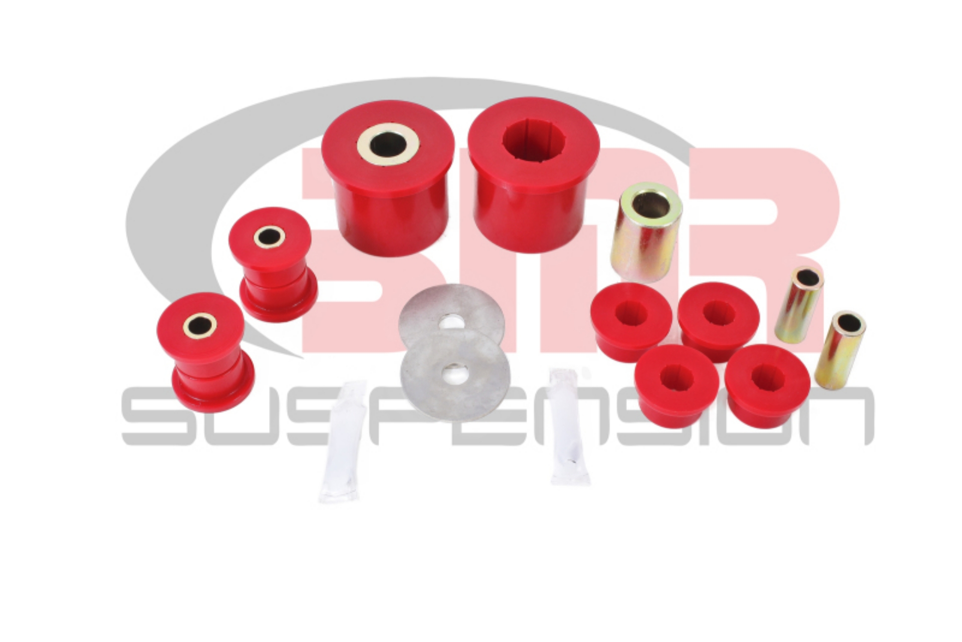 Picture of BMR 08-09 Pontiac G8 Rear Suspension Bushing Kit BK004 BK005 BK006 - Black-Red