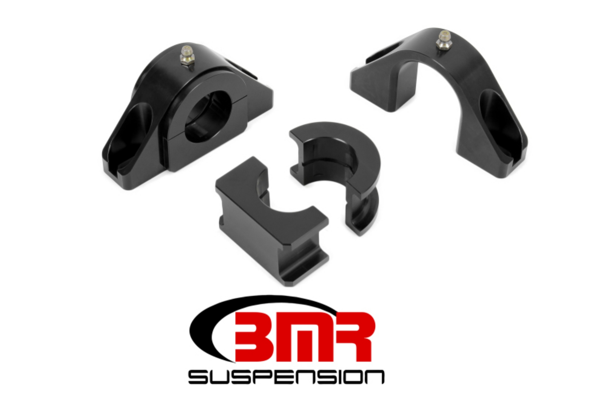 Picture of BMR Universal 1-375in Billet Aluminum Sway Bar Mount Mount Delrin - Black