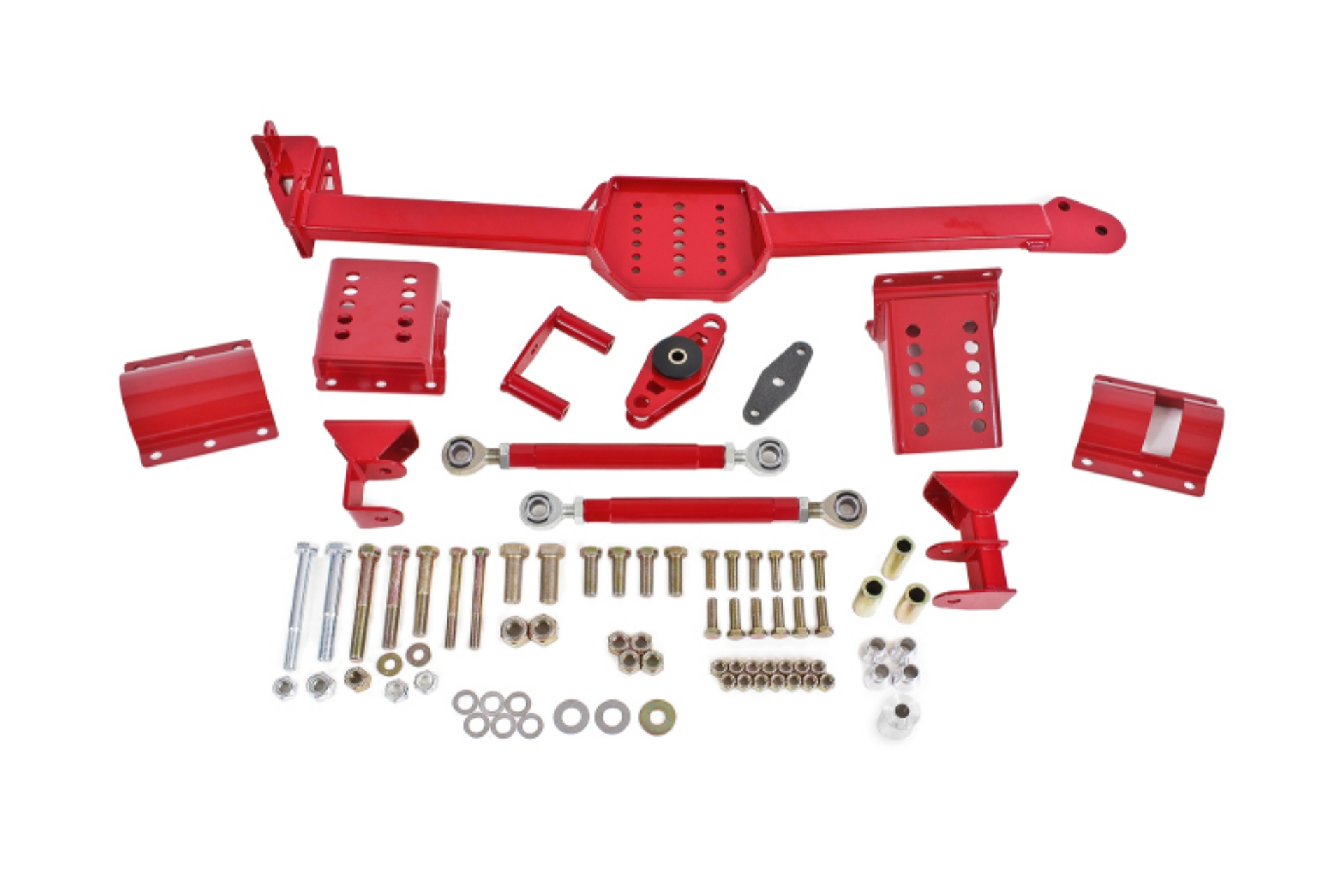 Picture of BMR 05-14 S197 Mustang Body Mount Watts Link Rod End-Poly w- Adj- Axle Clamps - Red