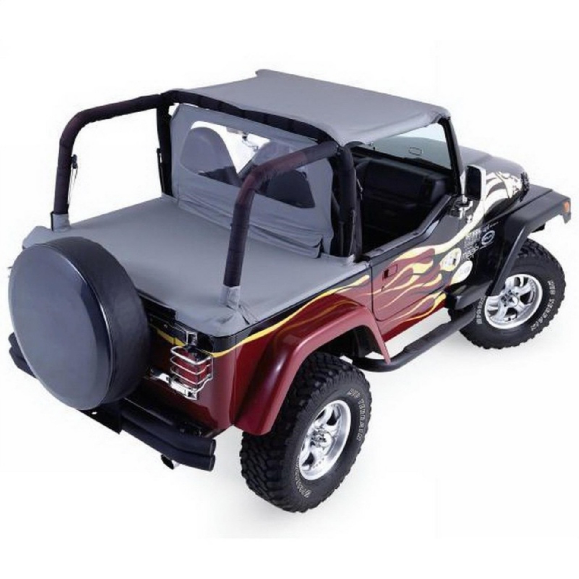 Picture of Rampage 1987-1991 Jeep WranglerYJ Cab Soft Top And Tonneau Cover - Black Denim