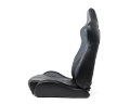 Picture of NRG Reclinable Sport Seats Pair The Arrow Black Vinyl w- Pressed NRG logo w- Black Stitch