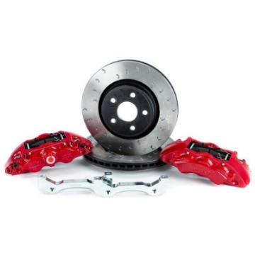 Picture of Alcon 2018+ Jeep JL 350x32mm Rotors 6-Piston Red Calipers Front Brake Upgrade Kit