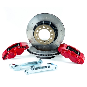 Picture of Alcon 07+ Jeep JK w- 5x5-5in Hub 355x22mm Rotor 4-Piston Red Calipers Rear Brake Upgrade Kit