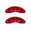 Picture of MGP 4 Caliper Covers Engraved Front & Rear 2015 Honda Civic Red Finish Silver Characters