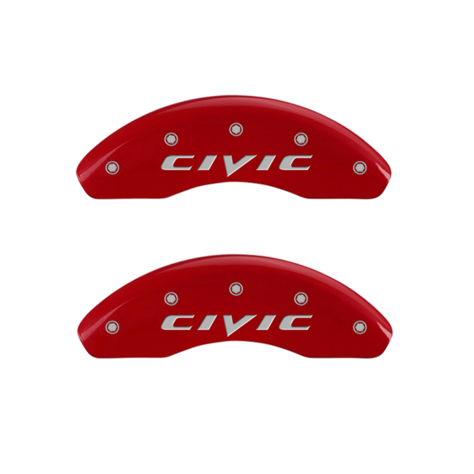 Picture of MGP 4 Caliper Covers Engraved Front & Rear 2015 Honda Civic Red Finish Silver Characters