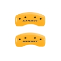 Picture of MGP 4 Caliper Covers Engraved Front & Rear 2015-Sport Yellow Finish Black Char 2017 Ford Fusion