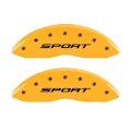 Picture of MGP 4 Caliper Covers Engraved Front & Rear 2015-Sport Yellow Finish Black Char 2017 Ford Fusion