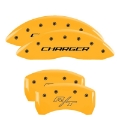 Picture of MGP 4 Caliper Covers Engraved F & R Block-Challenger Yellow Finish Black Char 2006 Dodge Charger