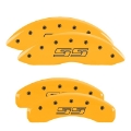 Picture of MGP 4 Caliper Covers Engraved F & R Avalanche SS Yellow Finish Blk Char 2008 Chevy Express 2500