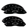 Picture of MGP 4 Caliper Covers Engraved F & R Bowtie Black Finish Silver Char 2014 Chevrolet Express 2500