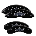 Picture of MGP 4 Caliper Covers Engraved F & R 100th Anniv Black Finish Silver Char 2019 Chevy Silverado 1500