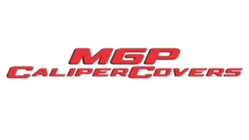 Picture of MGP 4 Caliper Covers Engraved F & R 100 Anniversary Red Finish Silver Char 2019 Chevy Silverado 1500