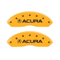 Picture of MGP 4 Caliper Covers Engraved Front & Rear Acura Yellow Finish Black Char 1999 Acura RL