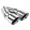 Picture of MagnaFlow Double Wall 3in Dual Round Polished Tip 2-25in Inlet