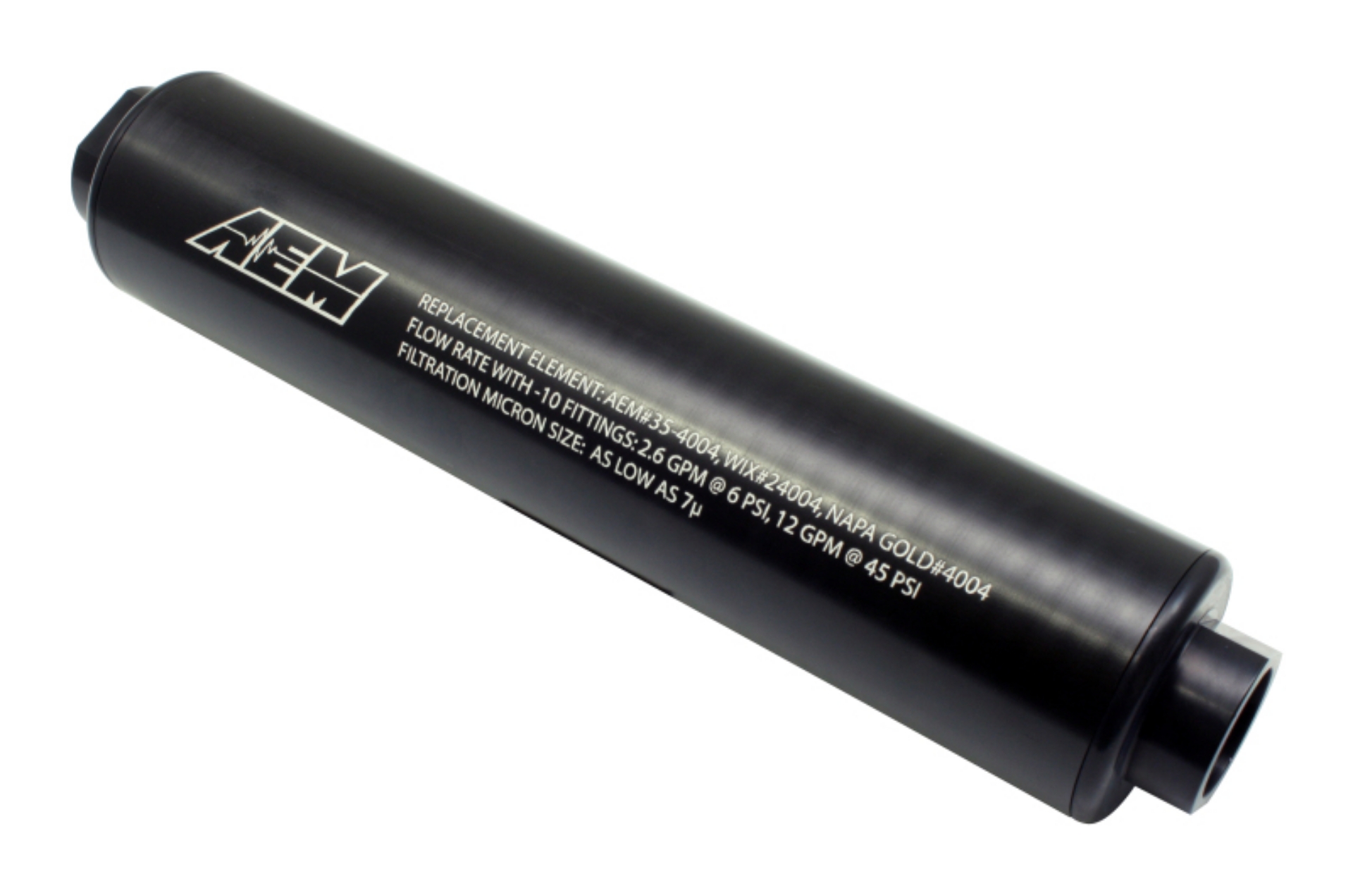 Picture of AEM Universal High Flow -10 AN Inline Black Fuel Filter