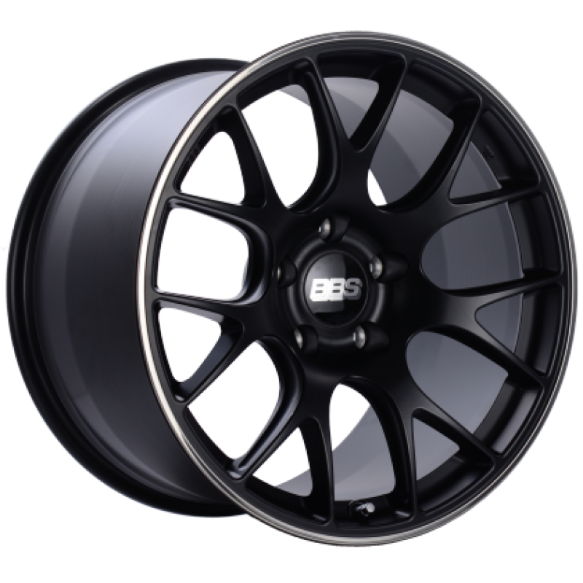 Picture of BBS CH-R 19x8-5 5x112 ET48 Satin Black Polished Rim Protector Wheel -82mm PFS-Clip Required