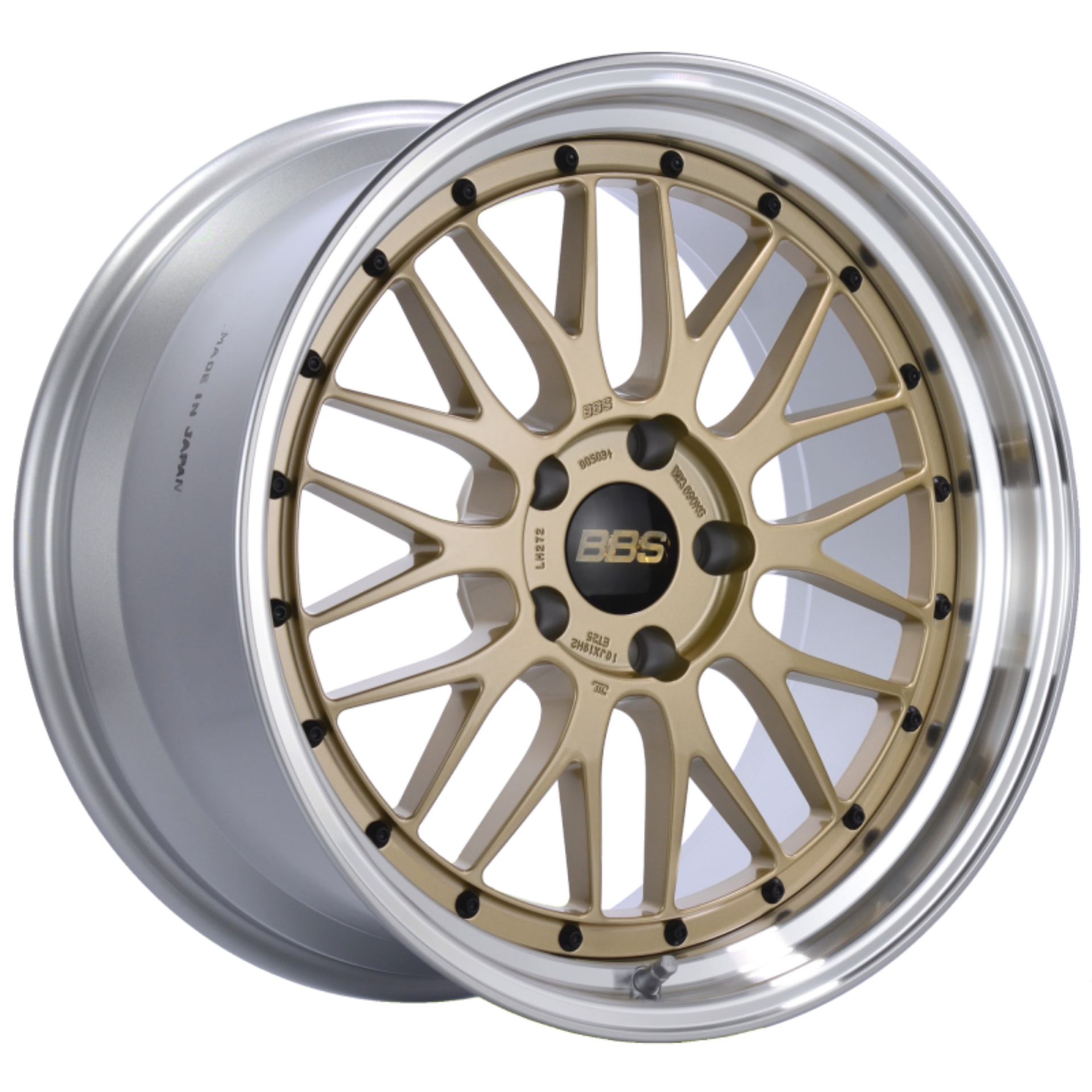 Picture of BBS LM 19x10 5x120 ET25 Gold Center Polished Lip Wheel -82mm PFS-Clip Required